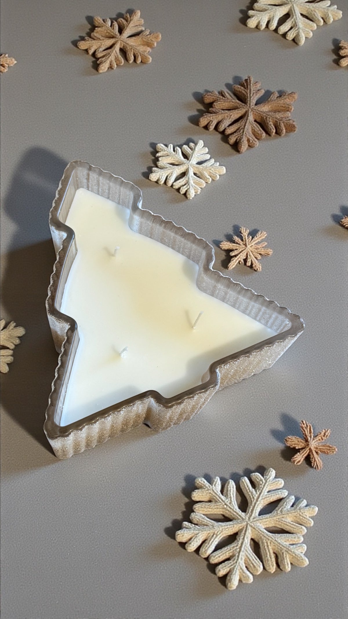 Lagazuoi gold Christmas tree ceramic pot candle — photo 3