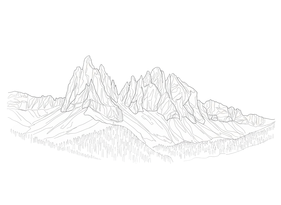 Latemar — handmade candle illustration, Dolomites Glow