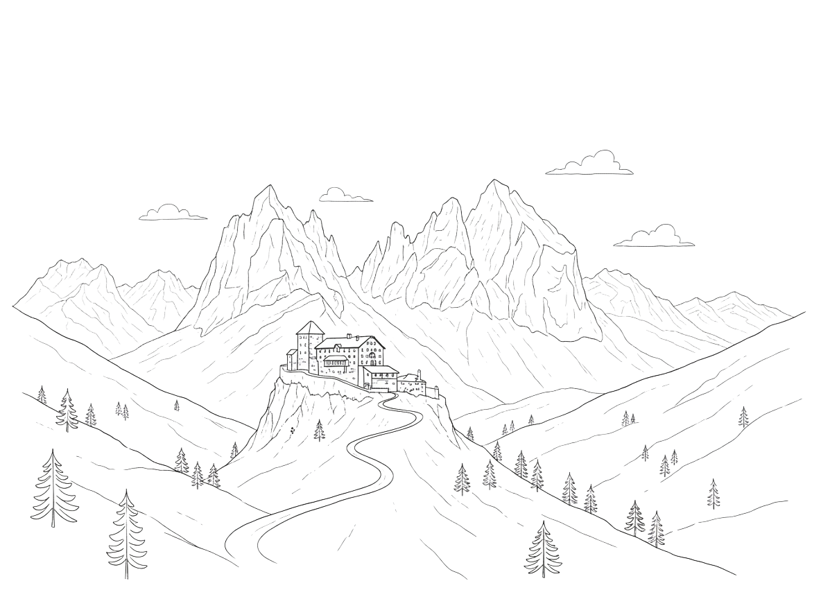 Col di Lana — handmade candle illustration, Dolomites Glow