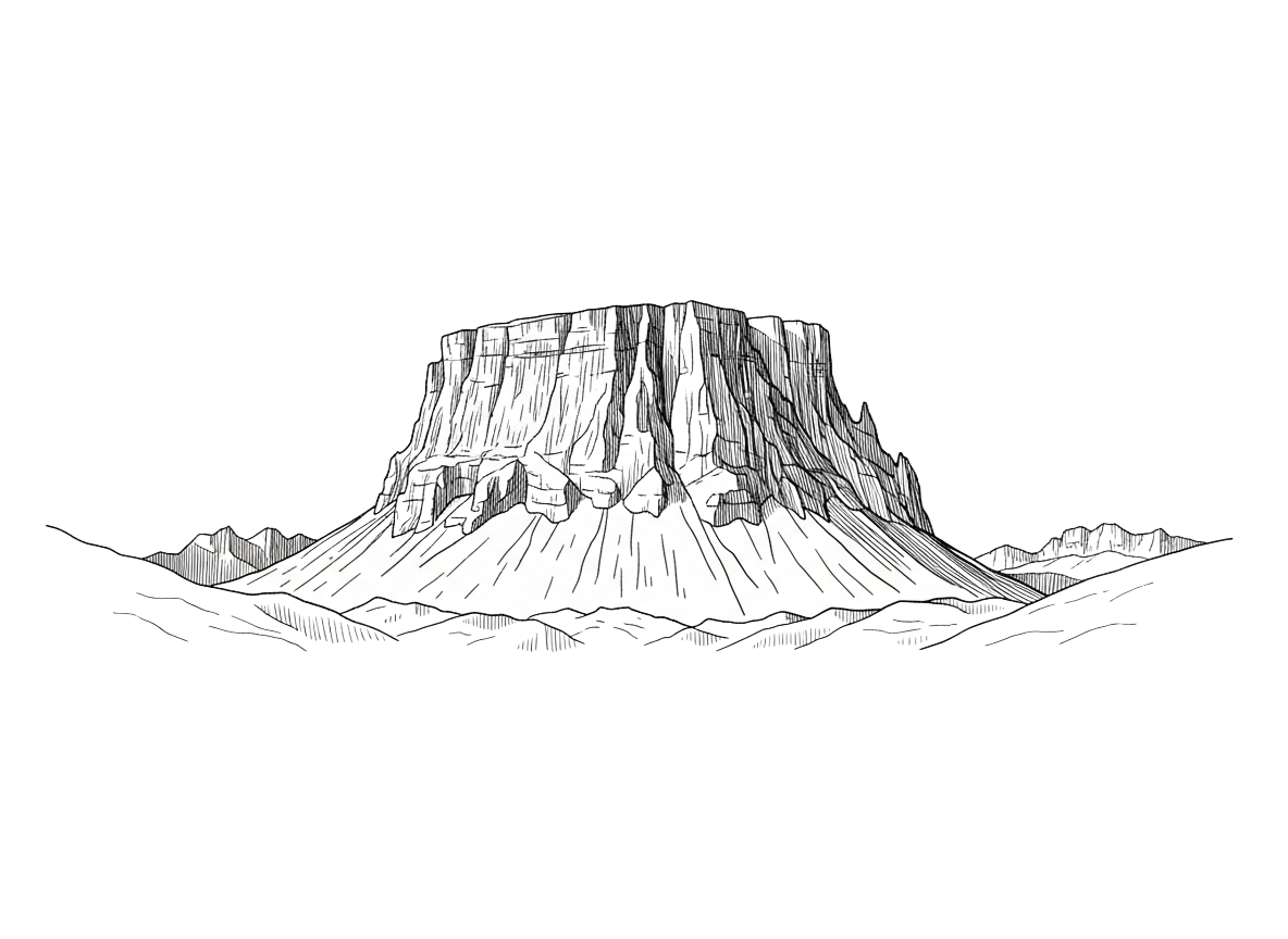 Pelmo — handmade candle illustration, Dolomites Glow