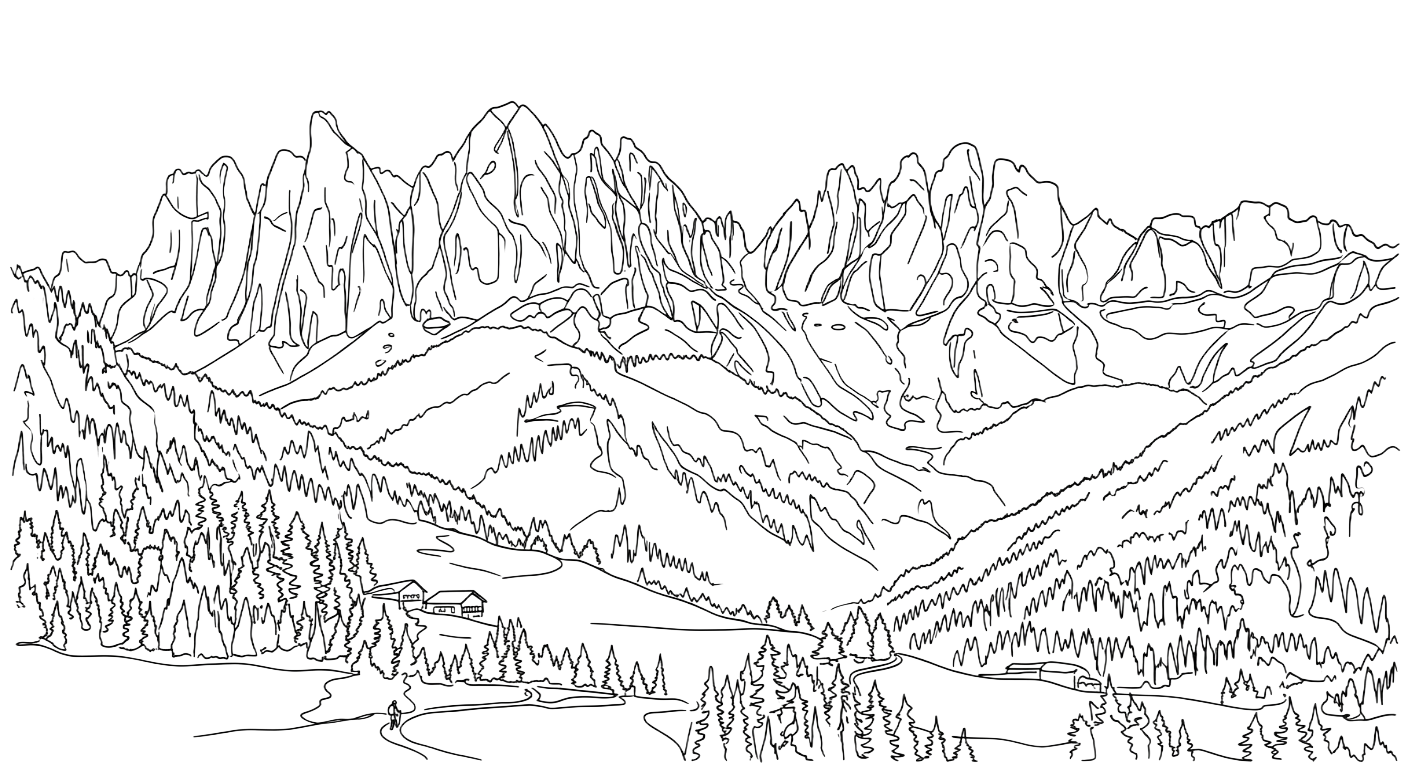Odle — handmade candle illustration, Dolomites Glow