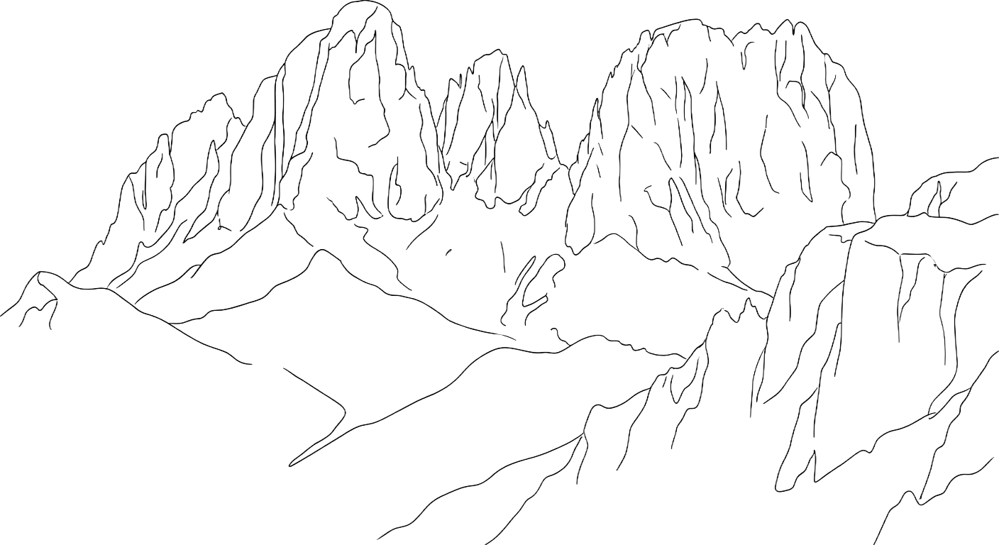 Sassolungo — handmade candle illustration, Dolomites Glow