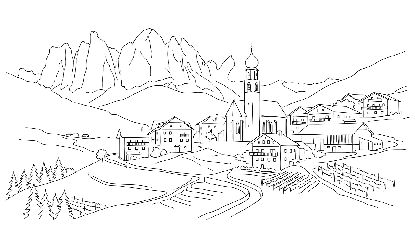 Laion — handmade candle illustration, Dolomites Glow