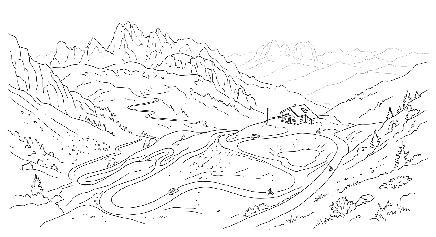 Valparola — handmade candle illustration, Dolomites Glow